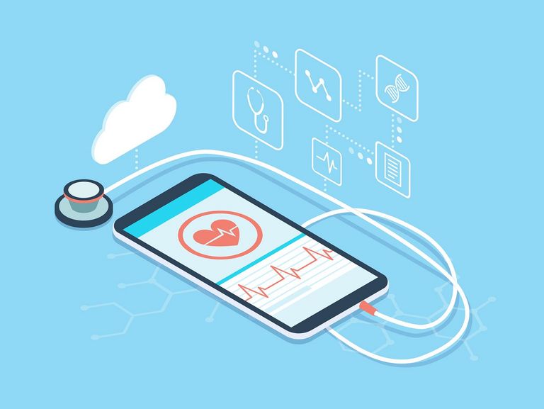 Ärtzlich vernetztes Smartphone (gezeichnet)