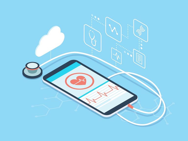 Ärtzlich vernetztes Smartphone (gezeichnet)