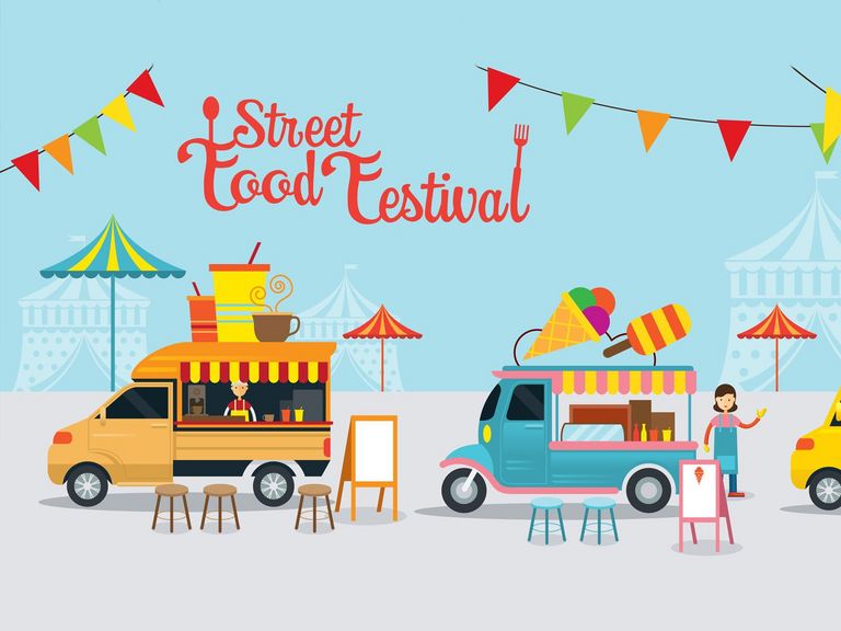 Street Food Festival als Zeichnung