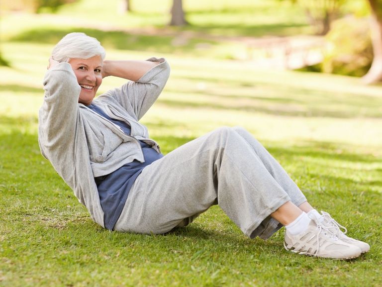 Brustkrebspatientin ist körperlich aktiv