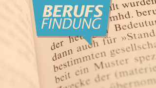 Im Hintergrund ein unscharfer Lexikonauszug, davor die Aufschrift "Berufslexikon"